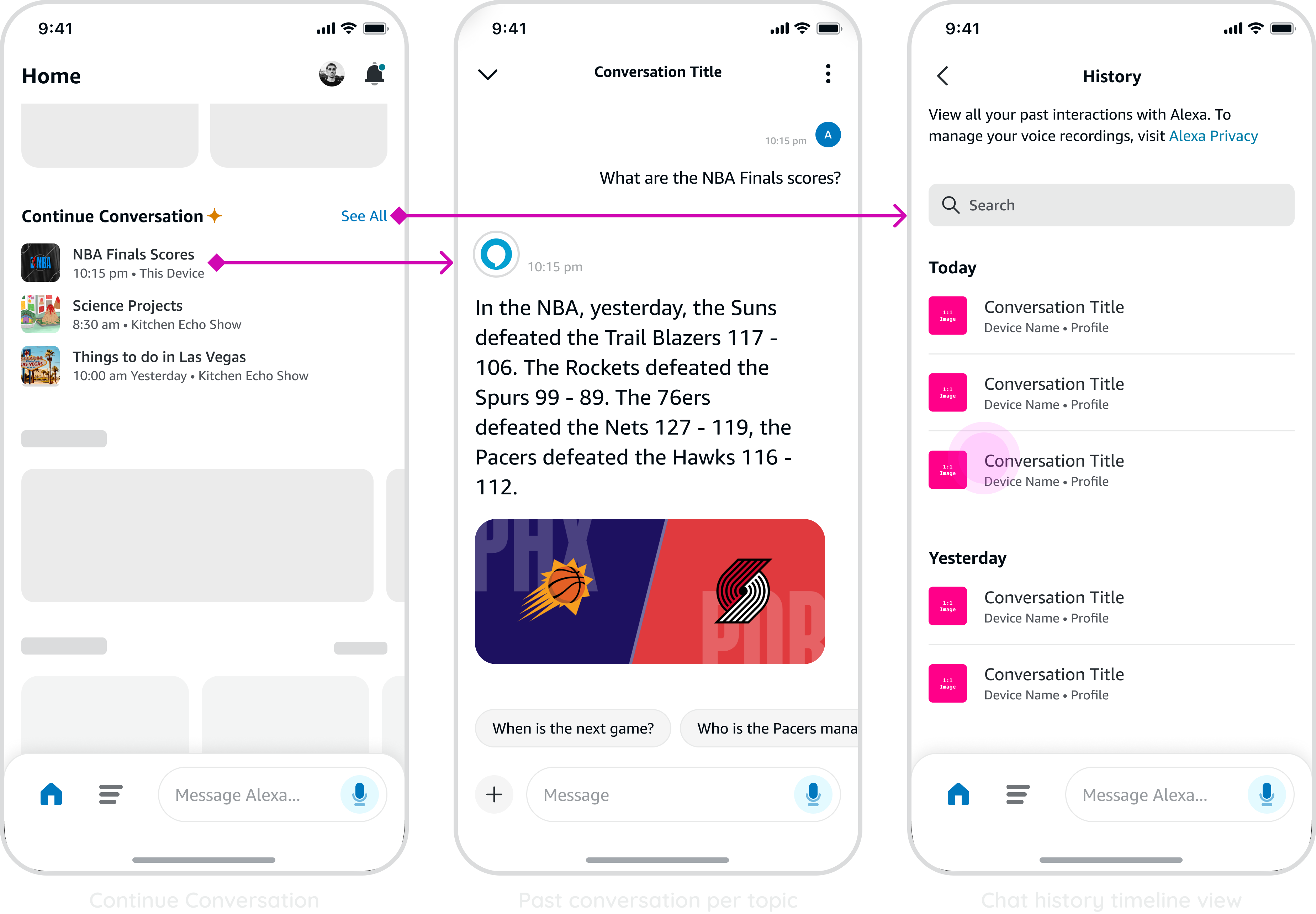 Continue chat with Alexa